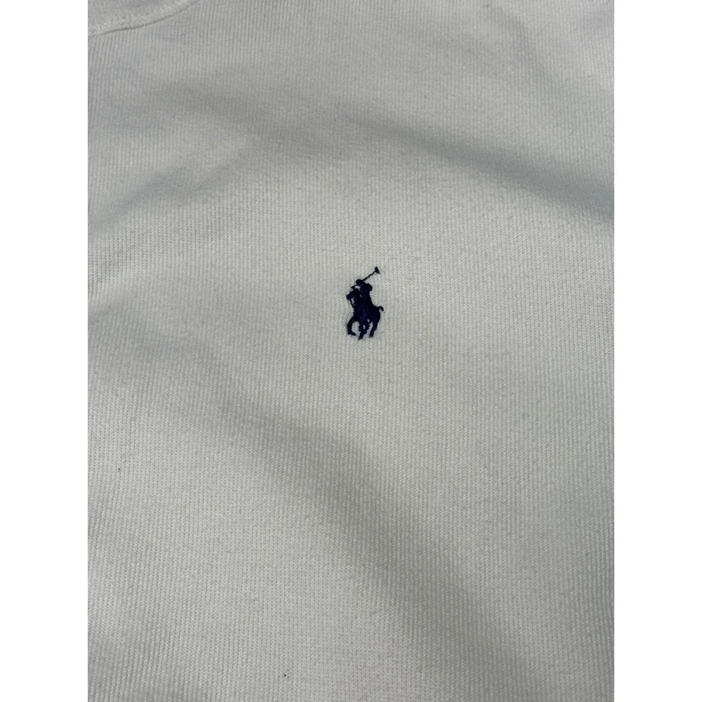 Polo Ralph Lauren Performance Mens XXL Cream Full Zip Sweatshirt Mock Neck White